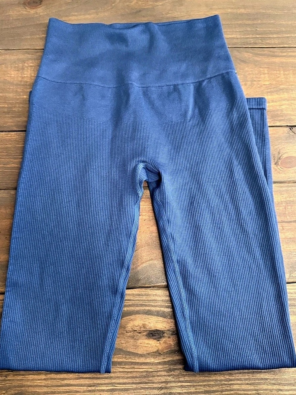 SPACE Active Ribbed Leggings in Blue Size XS/S